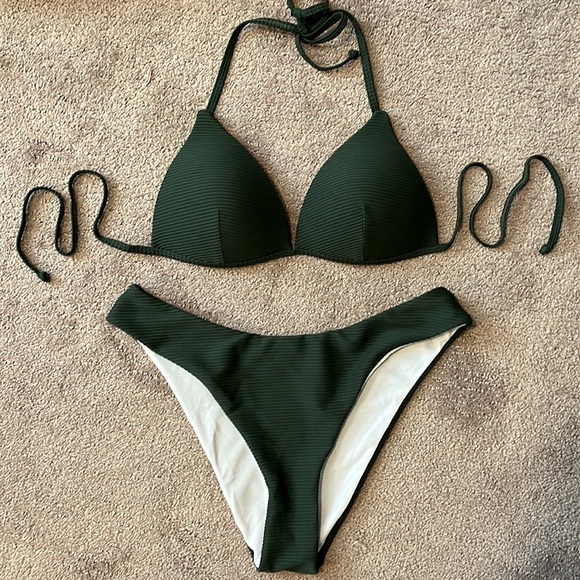 NWT ribbed bikini top and bottoms size large - Picture 6 of 10